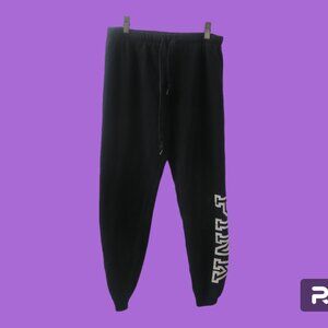 PINK Victoria's Secret outline pink sweat pant joggers in black and white.